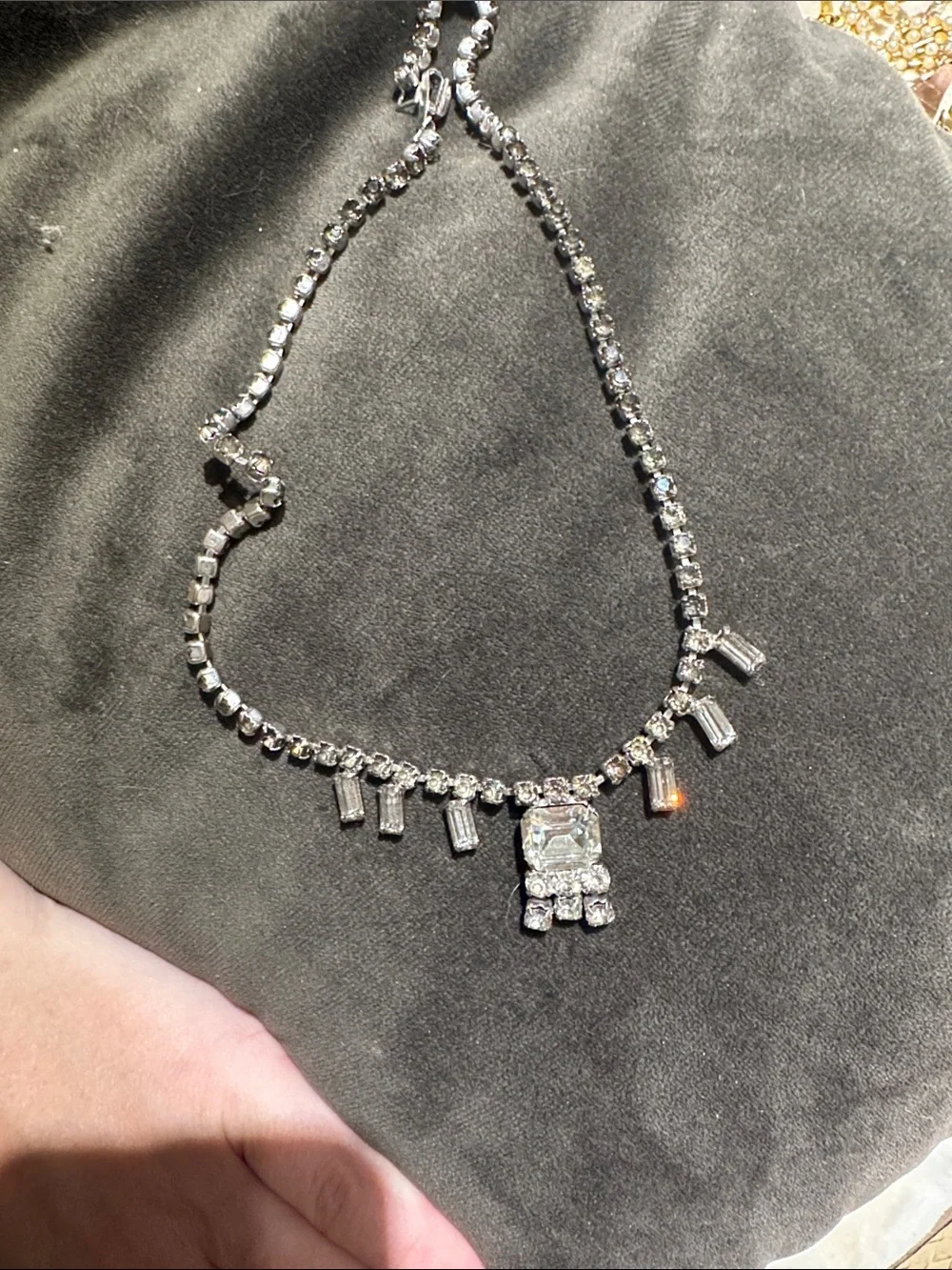 Joseph Wiesner NY vintage rhinestone bib necklace